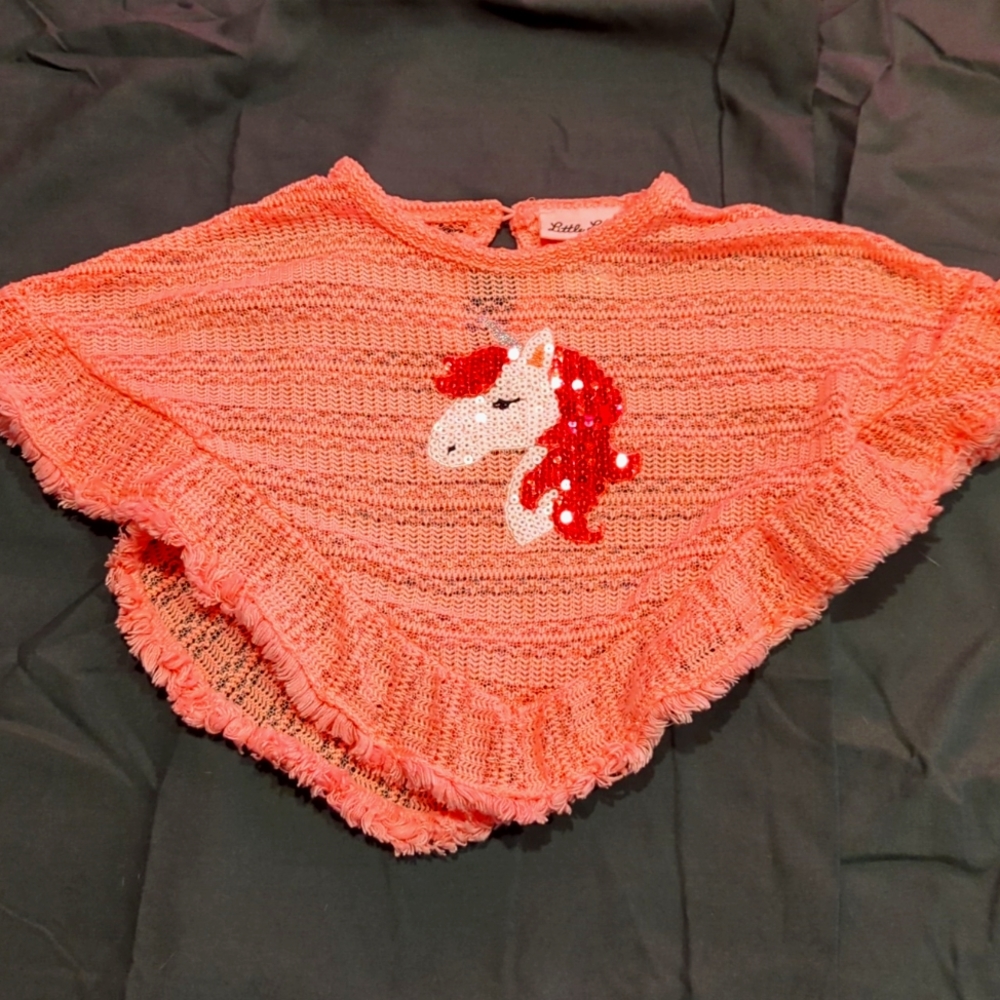 Little Lass Unicorn Sweater/Poncho Size months